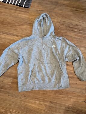 Nike Gray Pullover Hoodie with Small White Logo